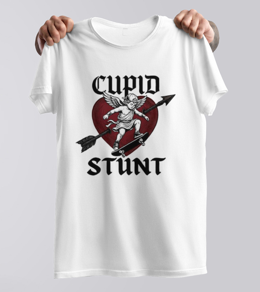 Cupid Stunt Heart Silhouette With Arrow T-Shirt