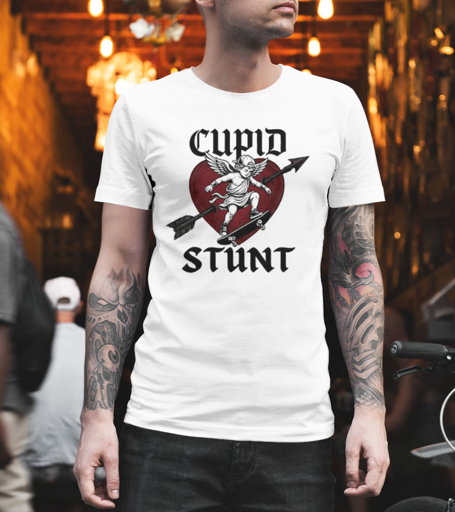 Cupid Stunt Heart Silhouette With Arrow T-Shirt
