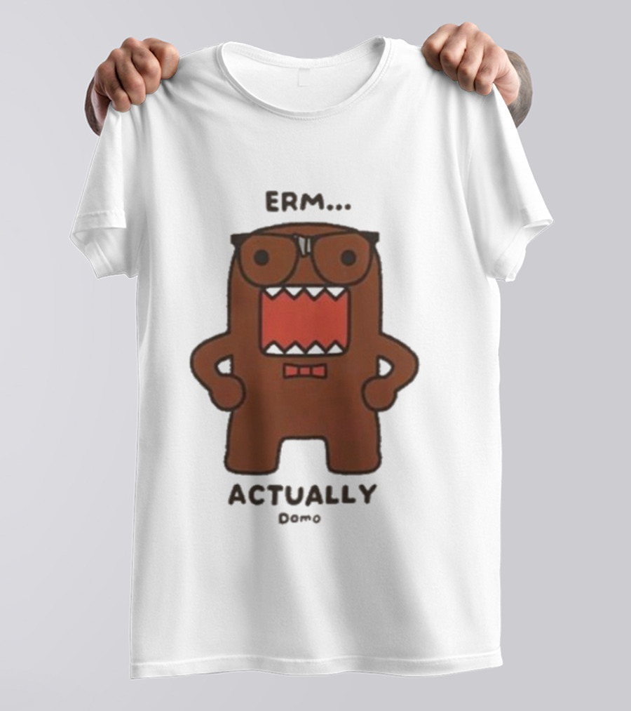 Domo Erm Actually Character With Glasses And Bow Tie T-Shirt