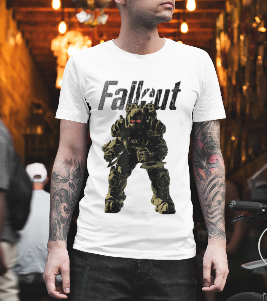 Fallout Power Armor Iconic Gaming Symbol Bold Apocalyptic Style T-Shirt