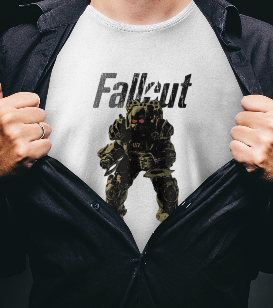 Fallout Power Armor Iconic Gaming Symbol Bold Apocalyptic Style T-Shirt