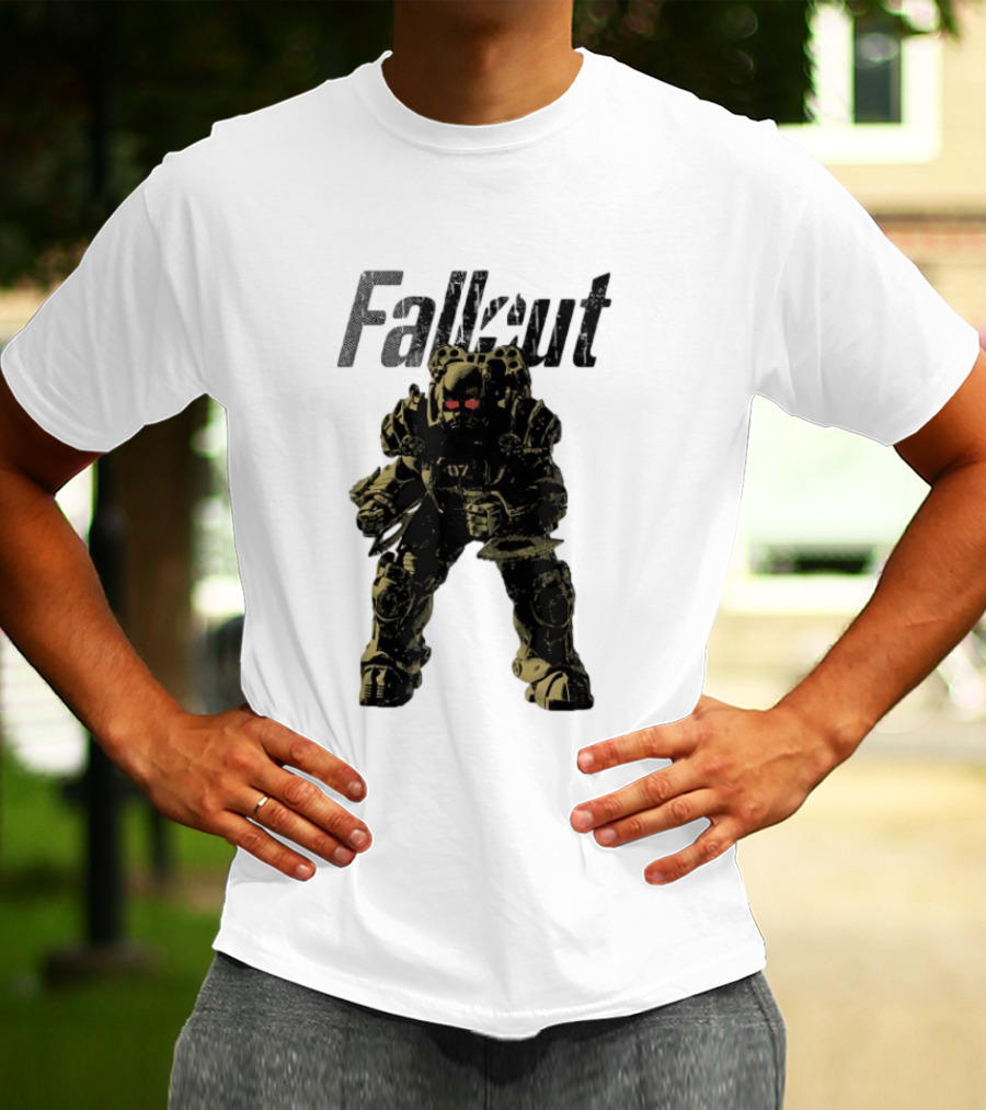 Fallout Power Armor Iconic Gaming Symbol Bold Apocalyptic Style T-Shirt