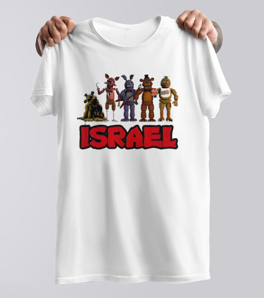 Five Nights At Freddy's Characters Israel Text T-Shirt