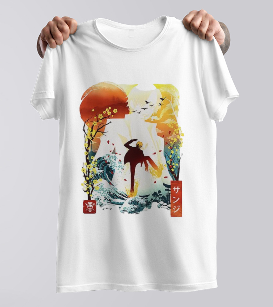 Sanji One Piece Anime Ukiyo-e Style Lunar New Year Japan Art T-Shirt
