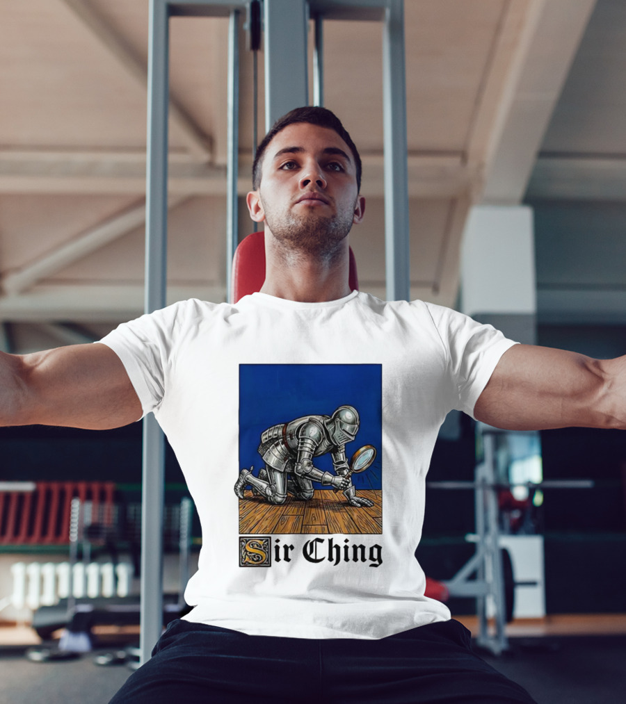 Sir Ching Knight Armor Magnifying Glass Search T-Shirt