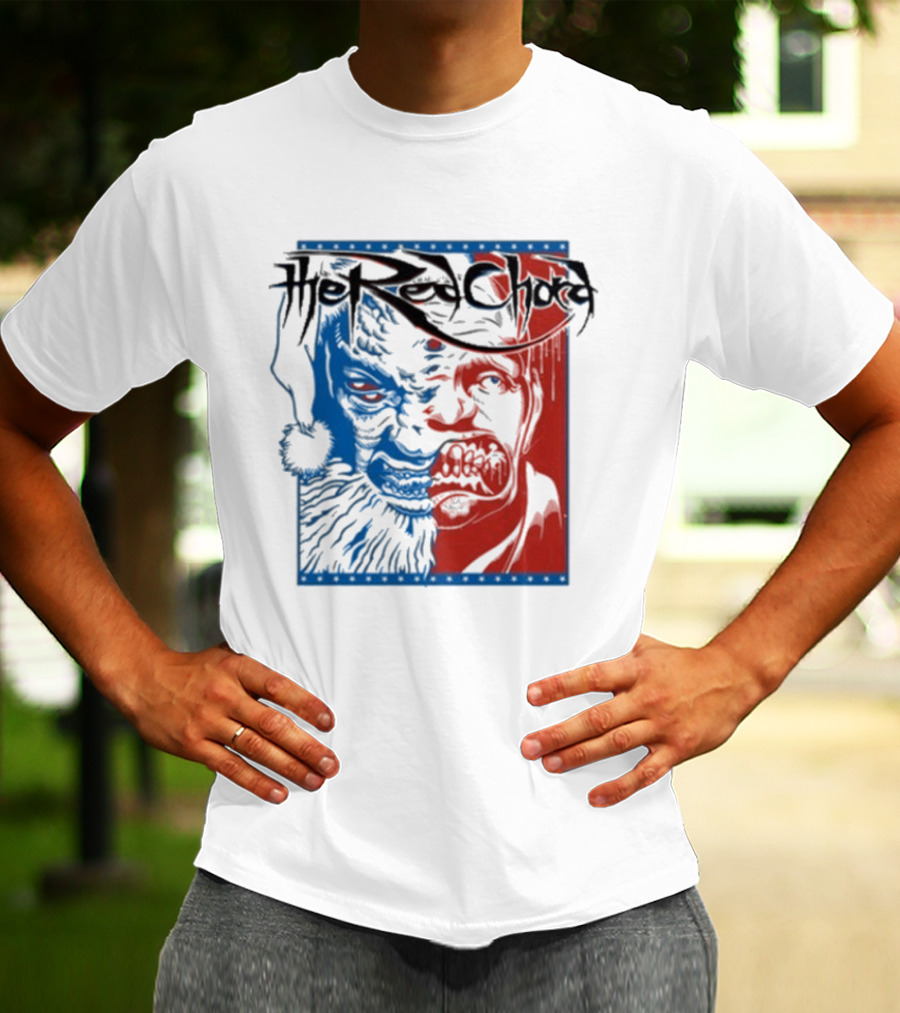 The Red Chord Split Face Blue And Red Duality Artwork T-Shirt