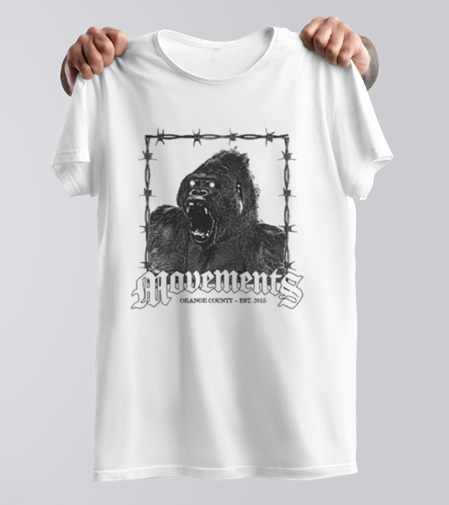 Movements Orange County Est 2015 Gorilla Barbed Wire T-Shirt