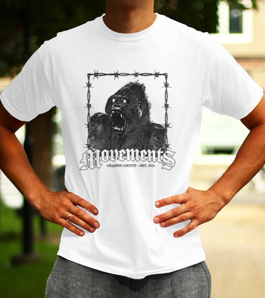 Movements Orange County Est 2015 Gorilla Barbed Wire T-Shirt