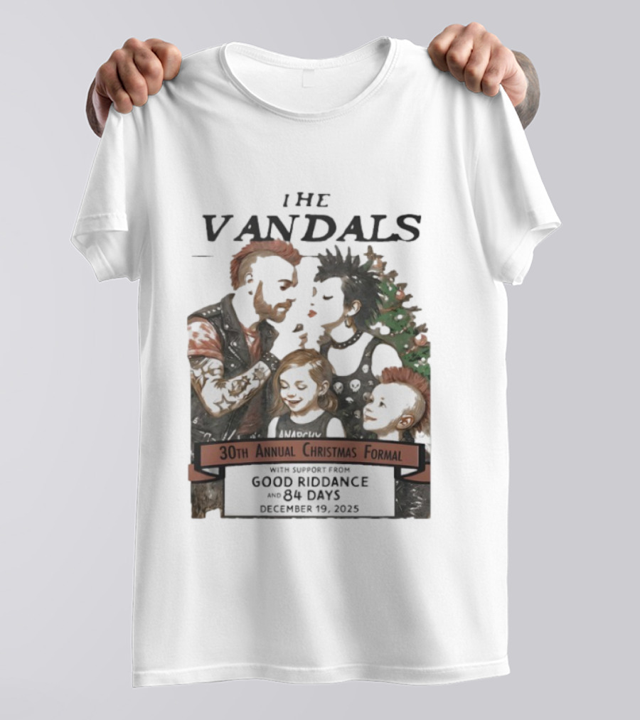 The Vandals 30th Annual Christmas Formal 2025 Ventura CA With Good Riddance And 84 Days T-Shirt