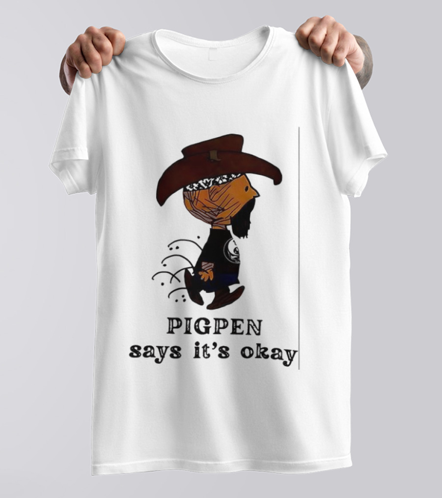 Peanuts Pigpen Says It's Okay Cowboy Hat Character T-Shirt