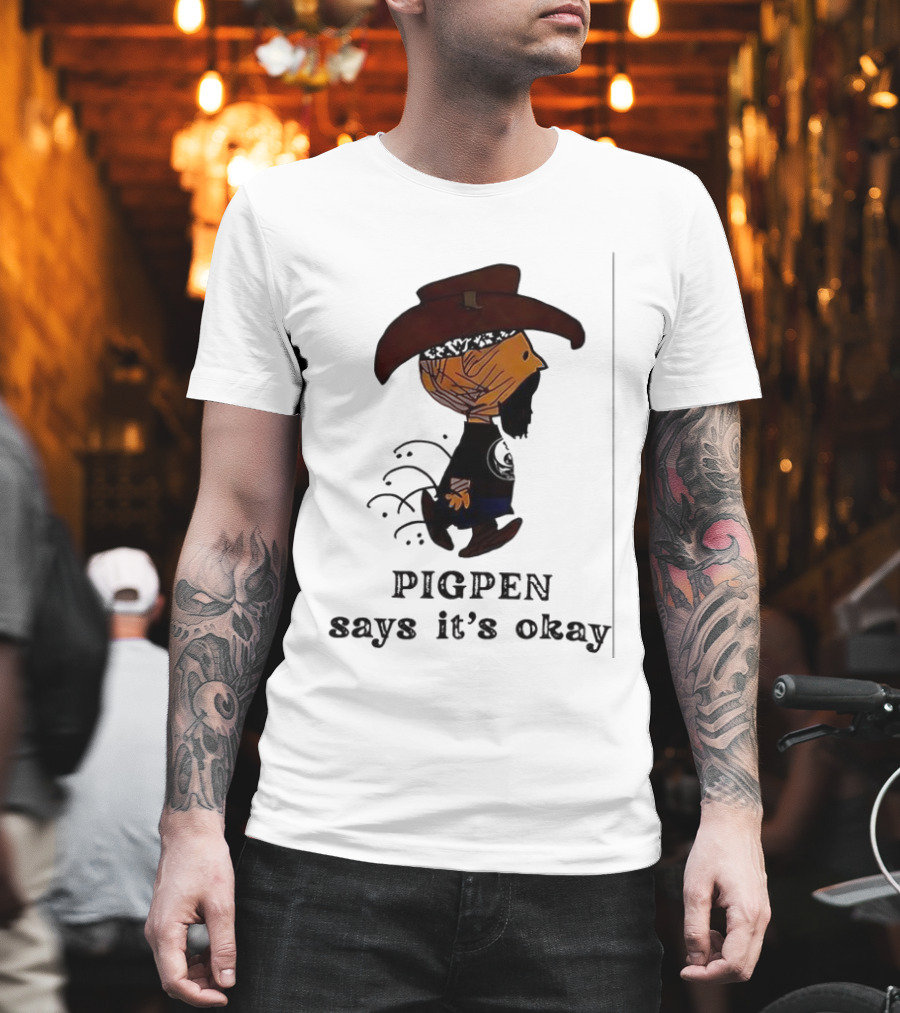 Peanuts Pigpen Says It's Okay Cowboy Hat Character T-Shirt