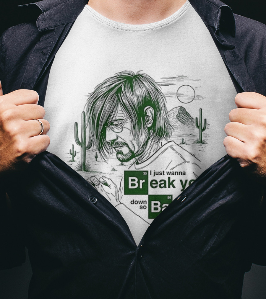 Breaking Bad Walter White I Just Wanna Break You Down Badly Cactus Desert Scene T-Shirt