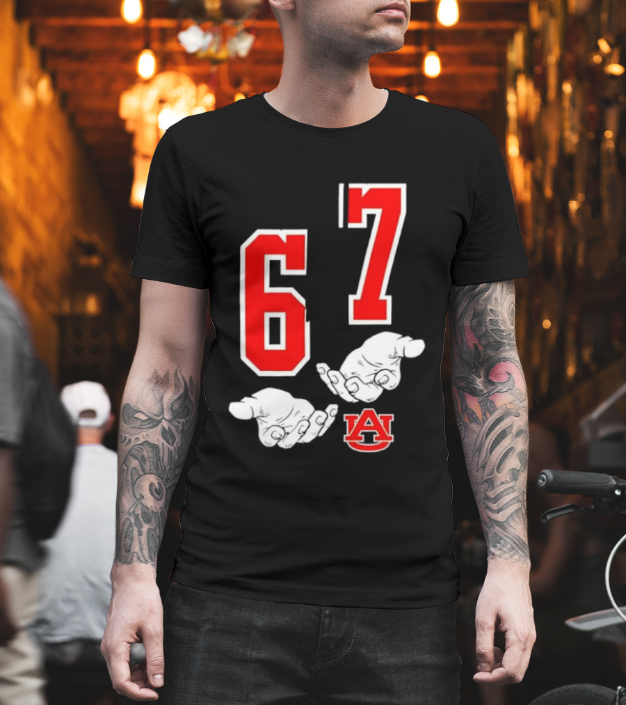 67 Auburn Basketball A Logo Red White T-Shirt