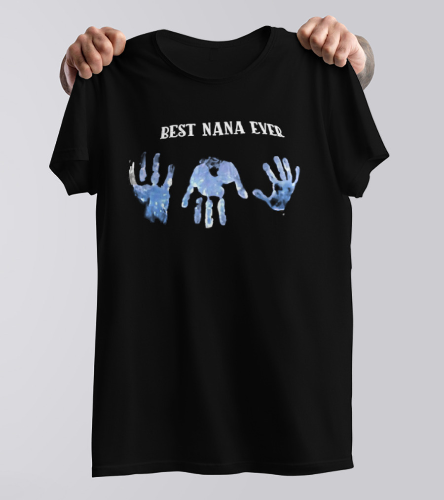 Best Nana Ever White Handprints T-Shirt
