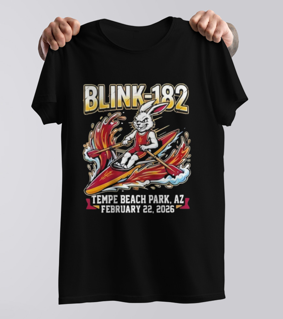 Blink 182 Tempe Beach Park AZ February 22 2026 Rowing Bunny T-Shirt