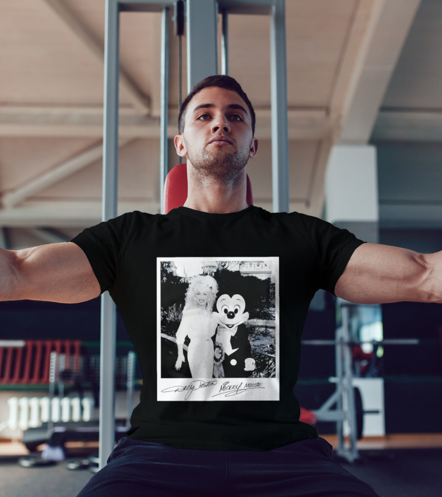 Dolly Parton Mickey Mouse Autograph Polaroid Disney Collaboration T-Shirt
