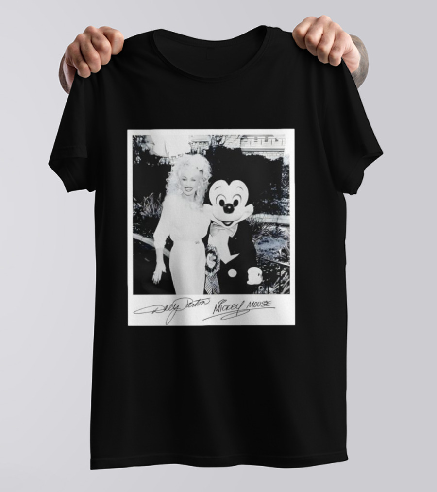 Dolly Parton Mickey Mouse Autograph Polaroid Disney Collaboration T-Shirt