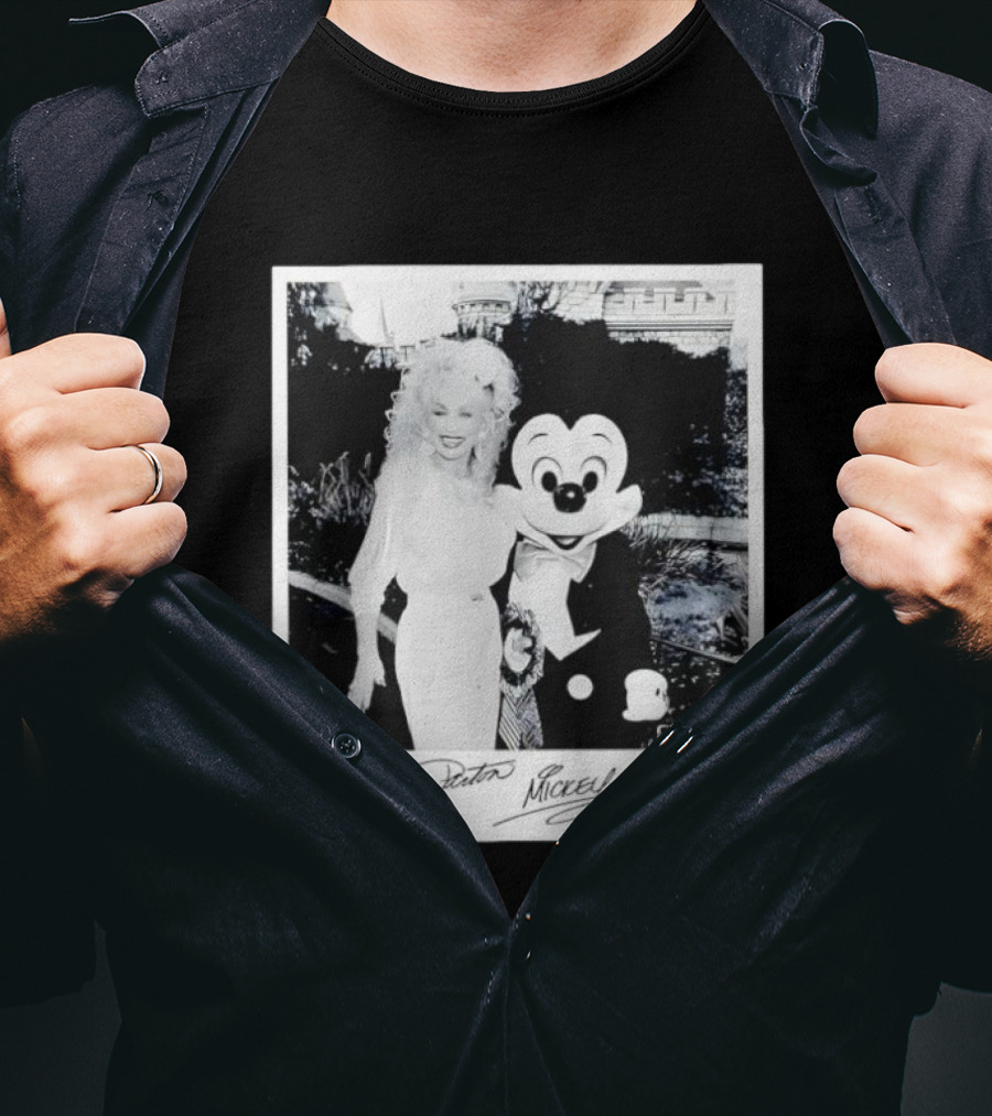 Dolly Parton Mickey Mouse Autograph Polaroid Disney Collaboration T-Shirt