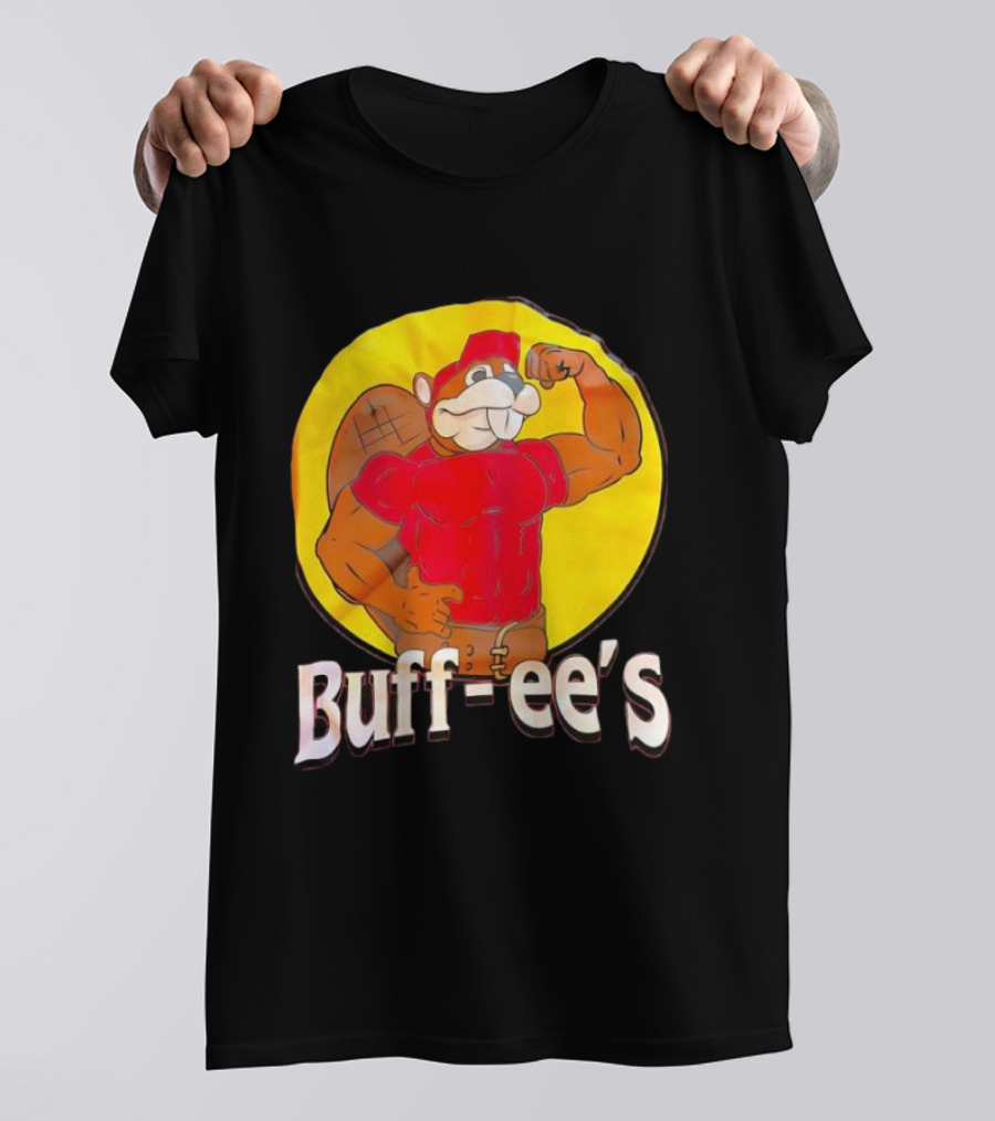 Buff Ee's Gym Muscular Beaver Flexing Muscles T-Shirt