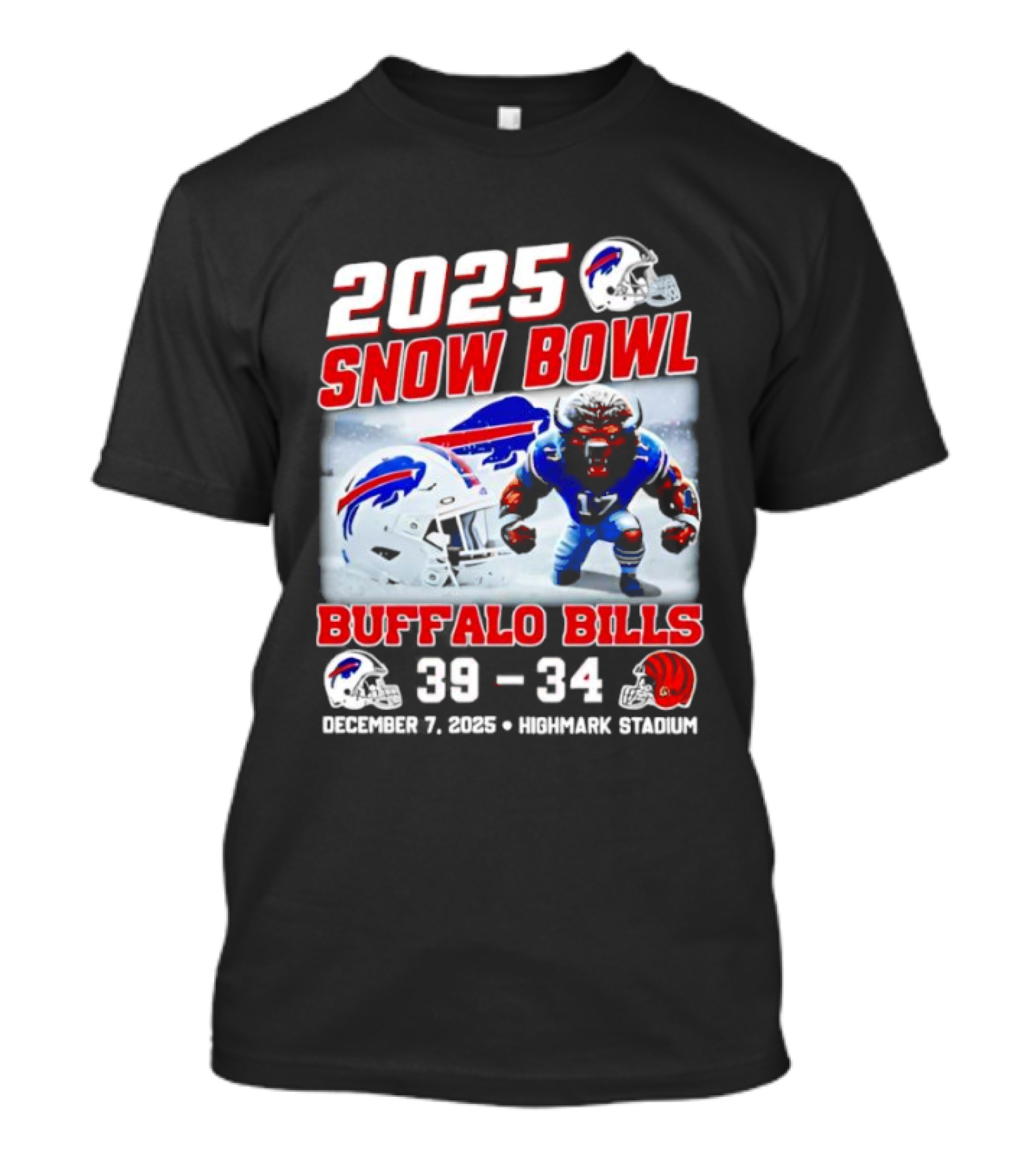 2025 Snow Bowl Buffalo Bills 39 34 Highlights Winnaar T-Shirt