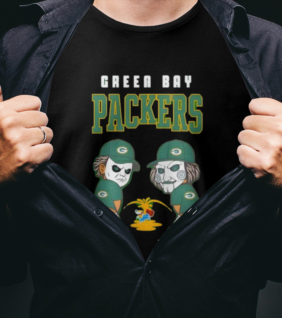 Green Bay Packers Michael Myers Billy The Puppet Pissing T-Shirt