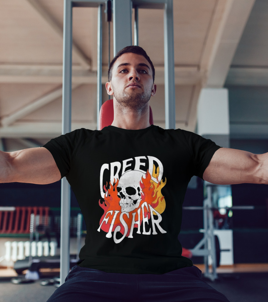 Creed Fisher Skull Flames Fire T-Shirt