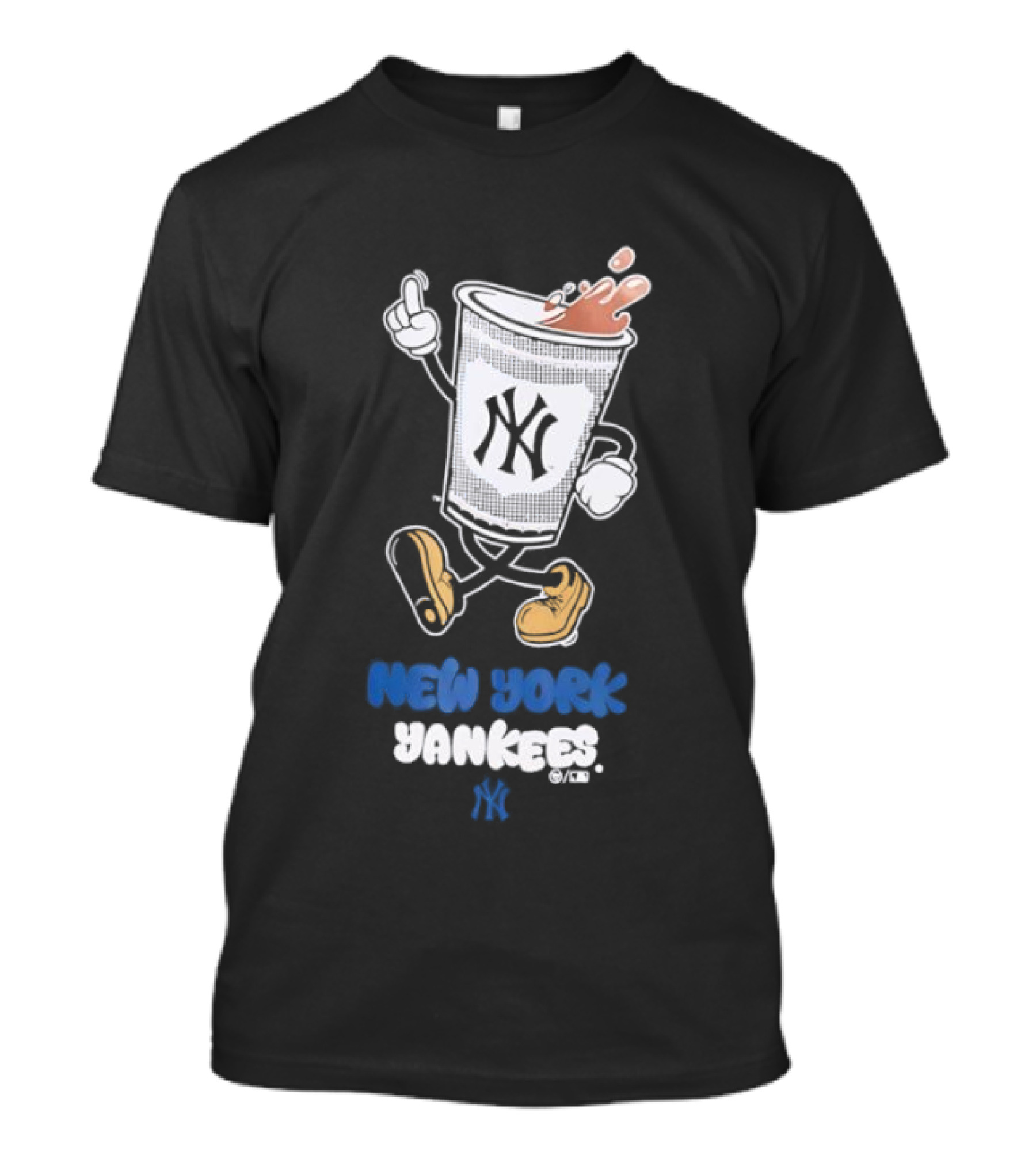 NY Yankees Coffee Cup Cartoon T-Shirt