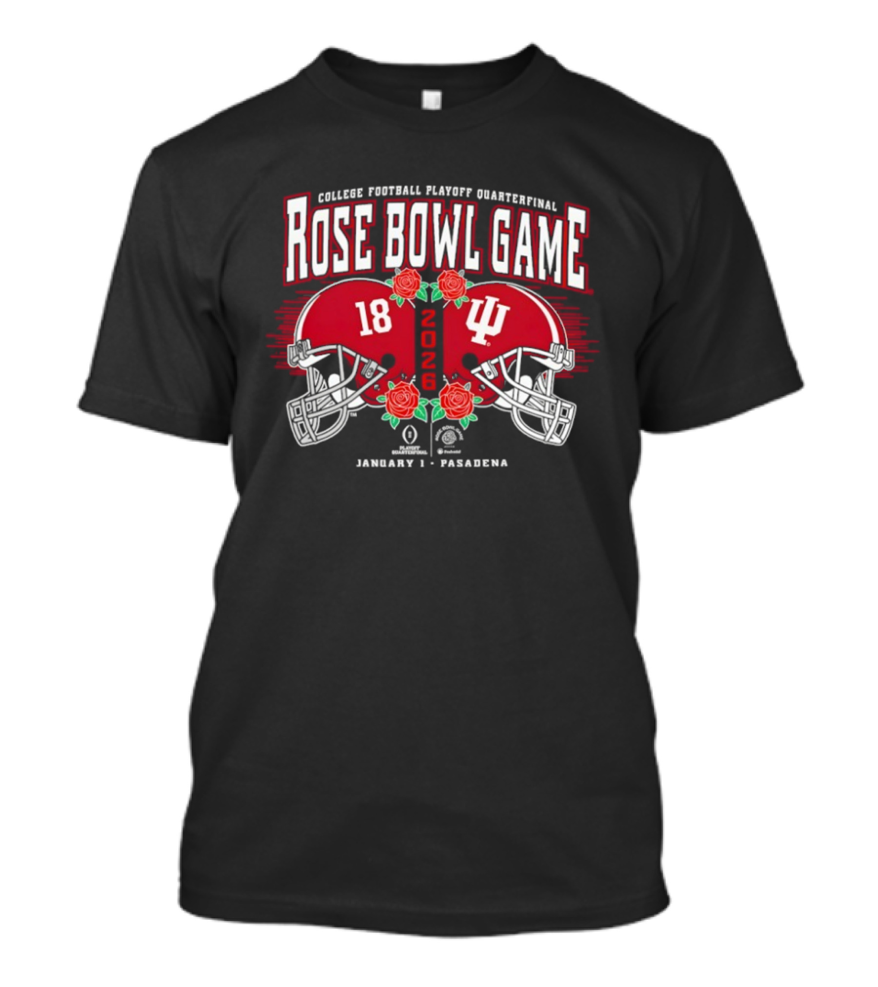 College Football Playoff Quarterfinal Rose Bowl Game Indiana Hoosiers Vs Alabama Crimson Tide January 1 Pasadena T-Shirt