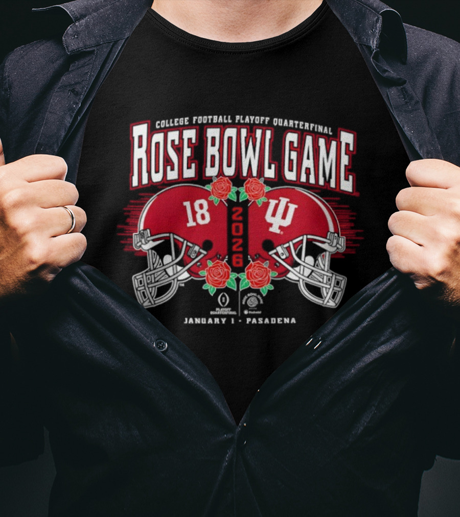 College Football Playoff Quarterfinal Rose Bowl Game Indiana Hoosiers Vs Alabama Crimson Tide January 1 Pasadena T-Shirt