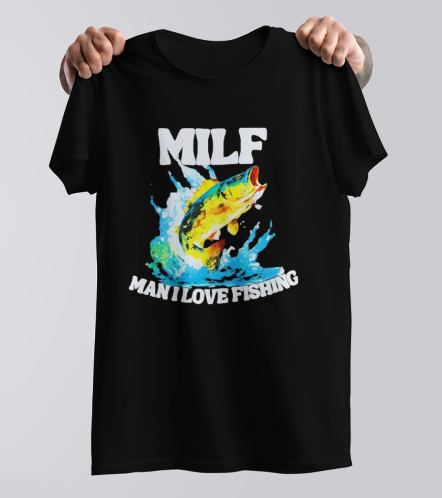 MILF Man I Love Fishing Peacock Bass Splashing Water T-Shirt