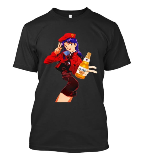 Misato Katsuragi Modelo Especial Beer Anime Fusion T-Shirt
