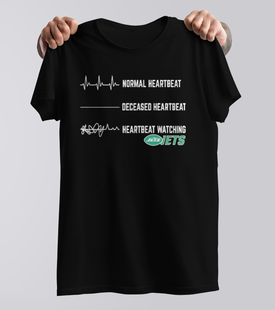 Normal Heartbeat Deceased Heartbeat Heartbeat Ing New York Jets T-Shirt