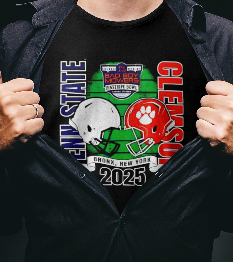 Bad Boy Mowers Pinstripe Bowl 2025 Penn State Vs Clemson Football Showdown T-Shirt
