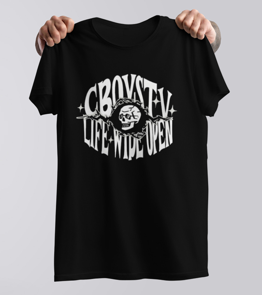 CBoysTV Skull Life Wide Open Militia T-Shirt