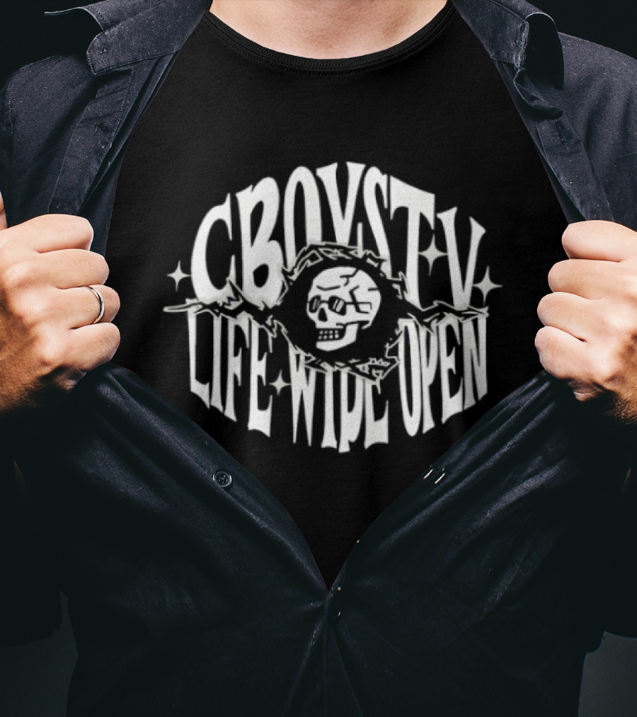 CBoysTV Skull Life Wide Open Militia T-Shirt