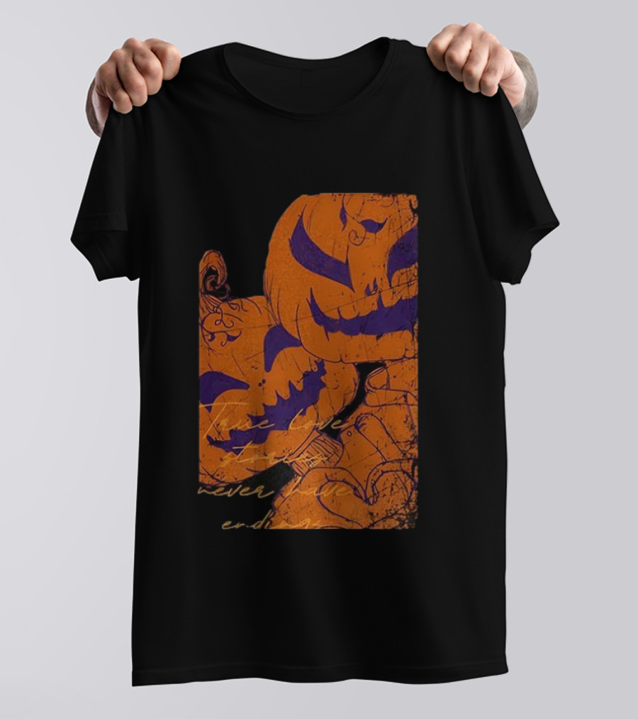 Pumpkin Head Selfie Love Stories Never Ending T-Shirt