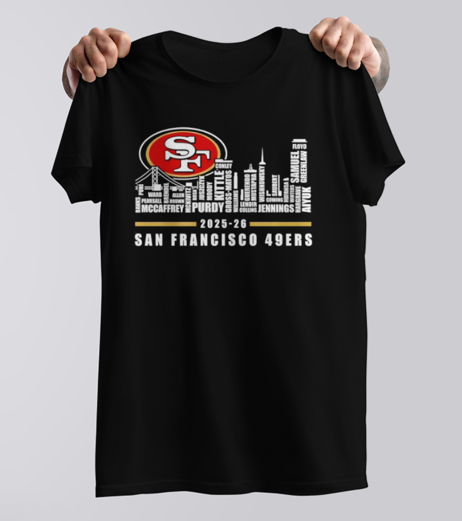 San Francisco 49ers 2025 26 SF Skyline Iconic Football Team T-Shirt
