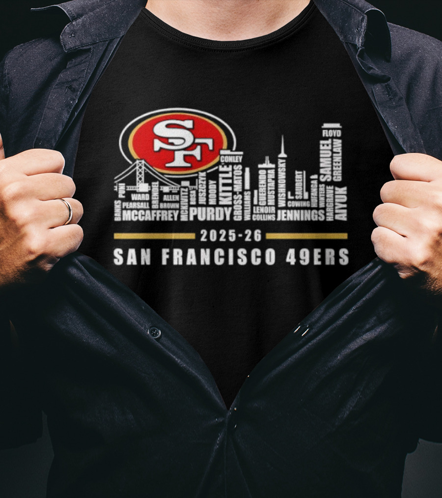 San Francisco 49ers 2025 26 SF Skyline Iconic Football Team T-Shirt
