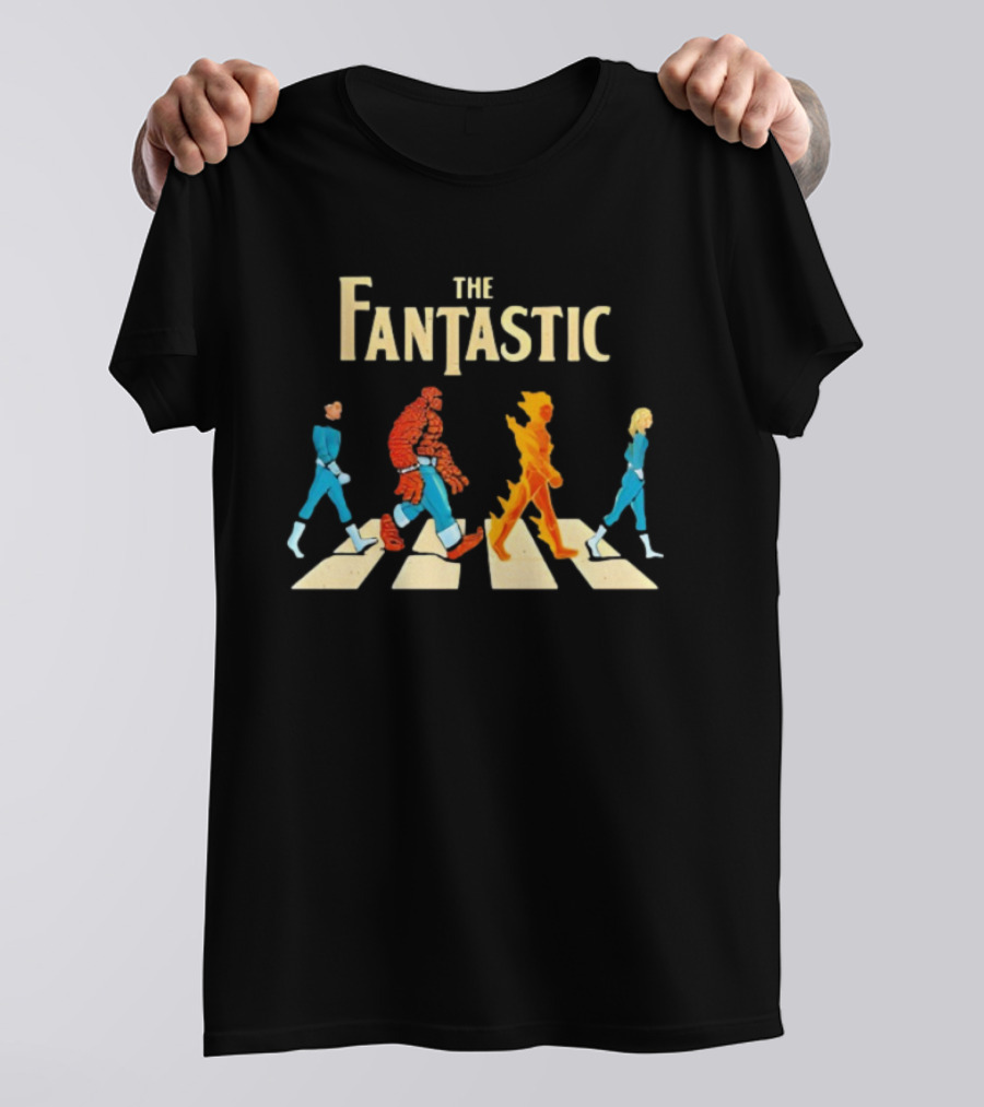 The Fantastic Four Superhero Team Walking T-Shirt