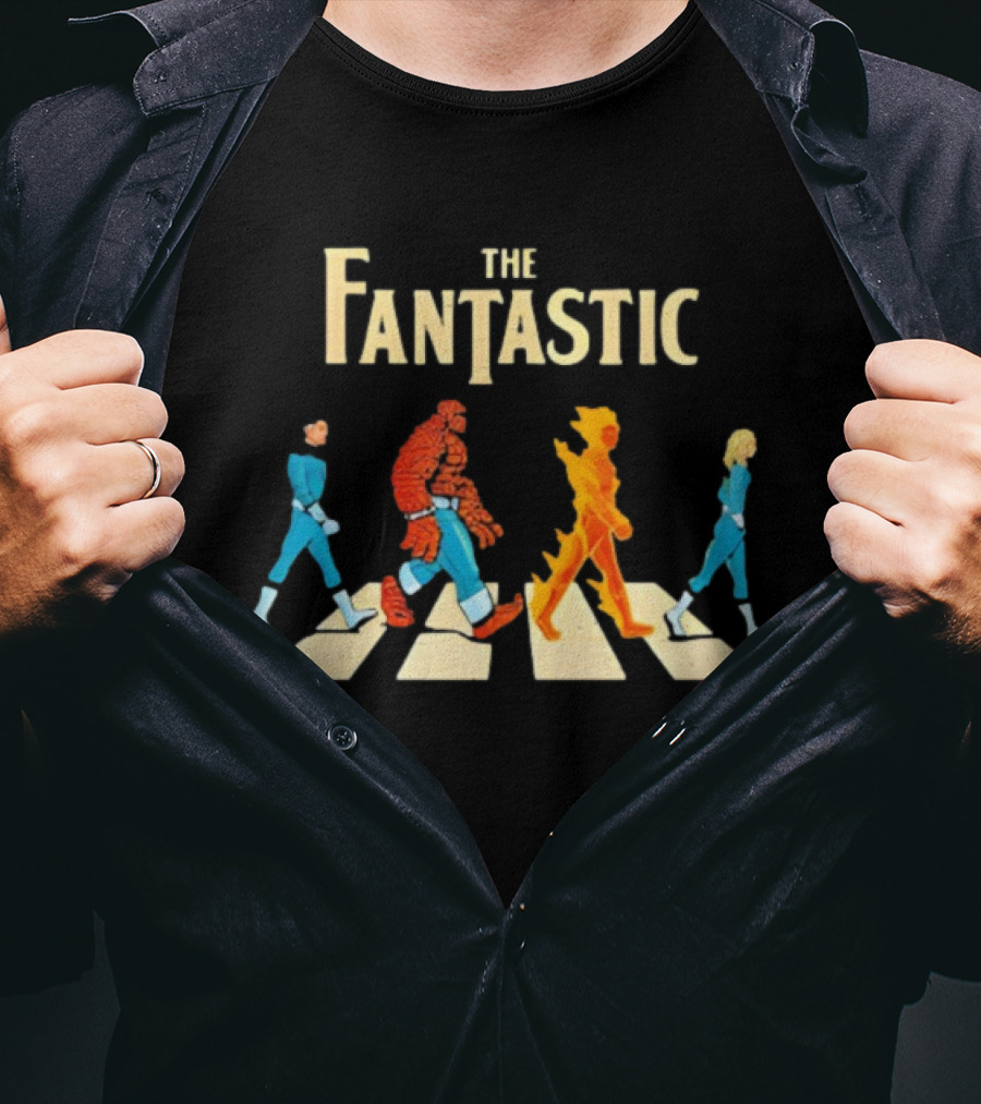 The Fantastic Four Superhero Team Walking T-Shirt