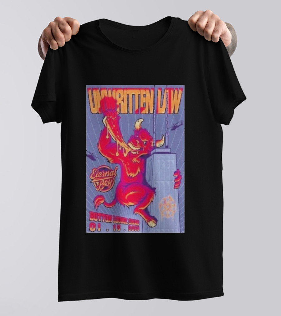 Unwritten Law Eternal Lacy Bear Chicago Bottom Lounge Jan 15 2026 T-Shirt