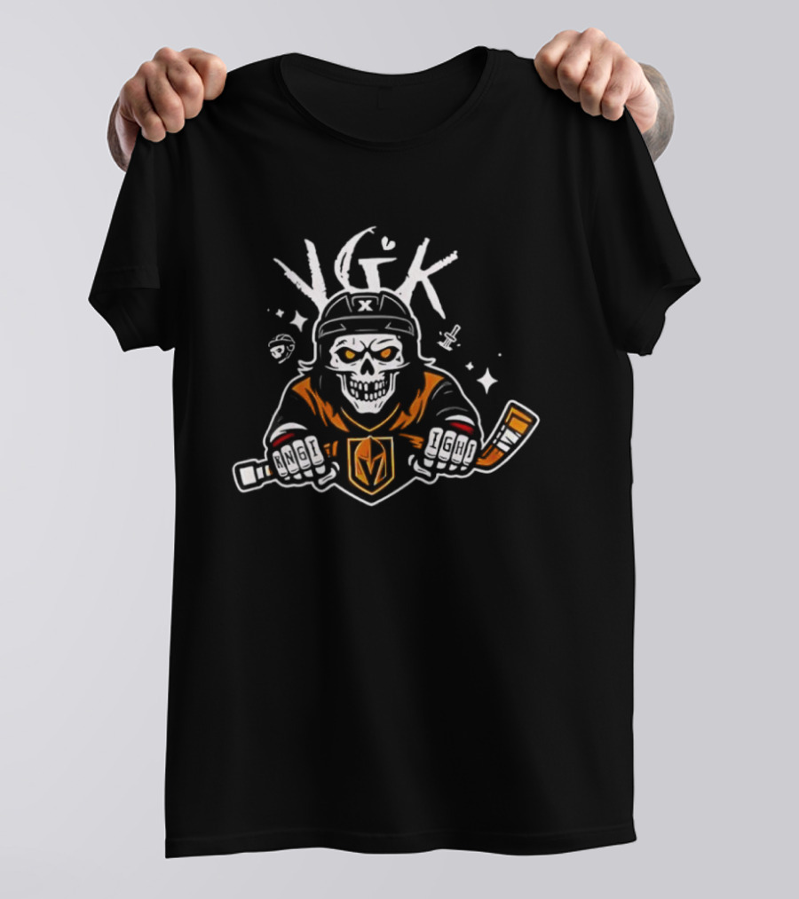 Vegas Golden Knights VGK Skeleton Hockey 25 26 T-Shirt