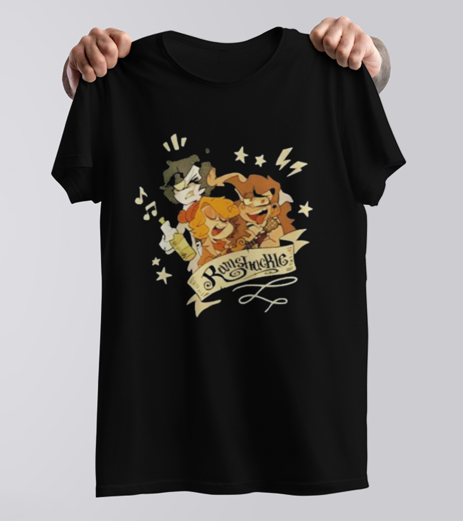 Zeddyzi Ramshackle Trio Cartoon Characters With Music And Stars T-Shirt