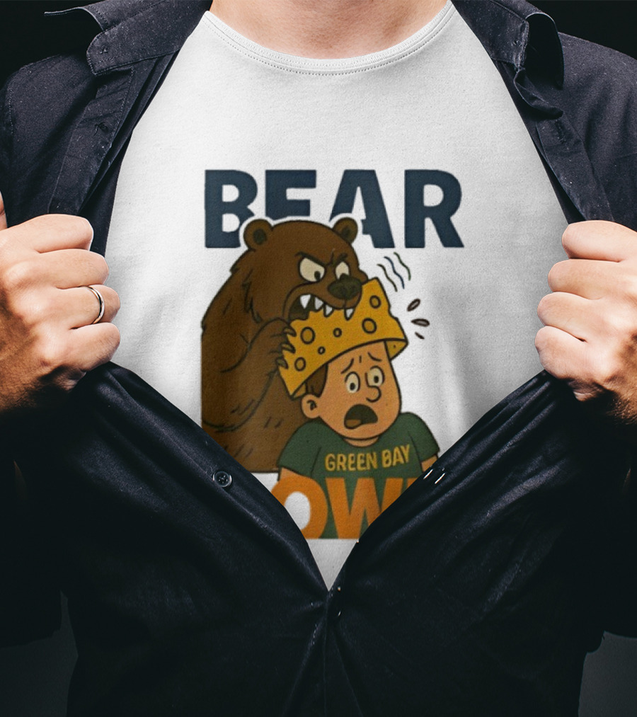 Bear Down Green Bay Packers Rivalry Cheesy Confrontation T-Shirt