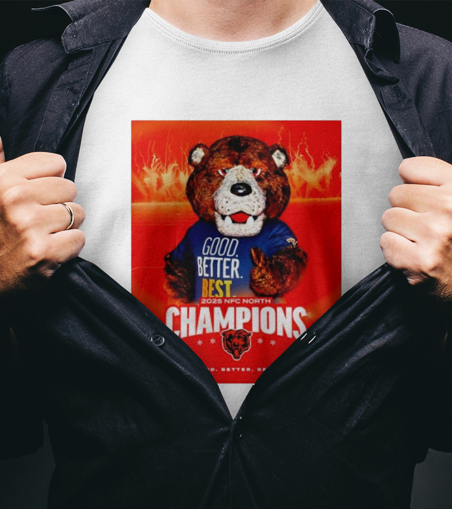 Chicago Bears 2025 NFC North Champions Good Better Best T-Shirt