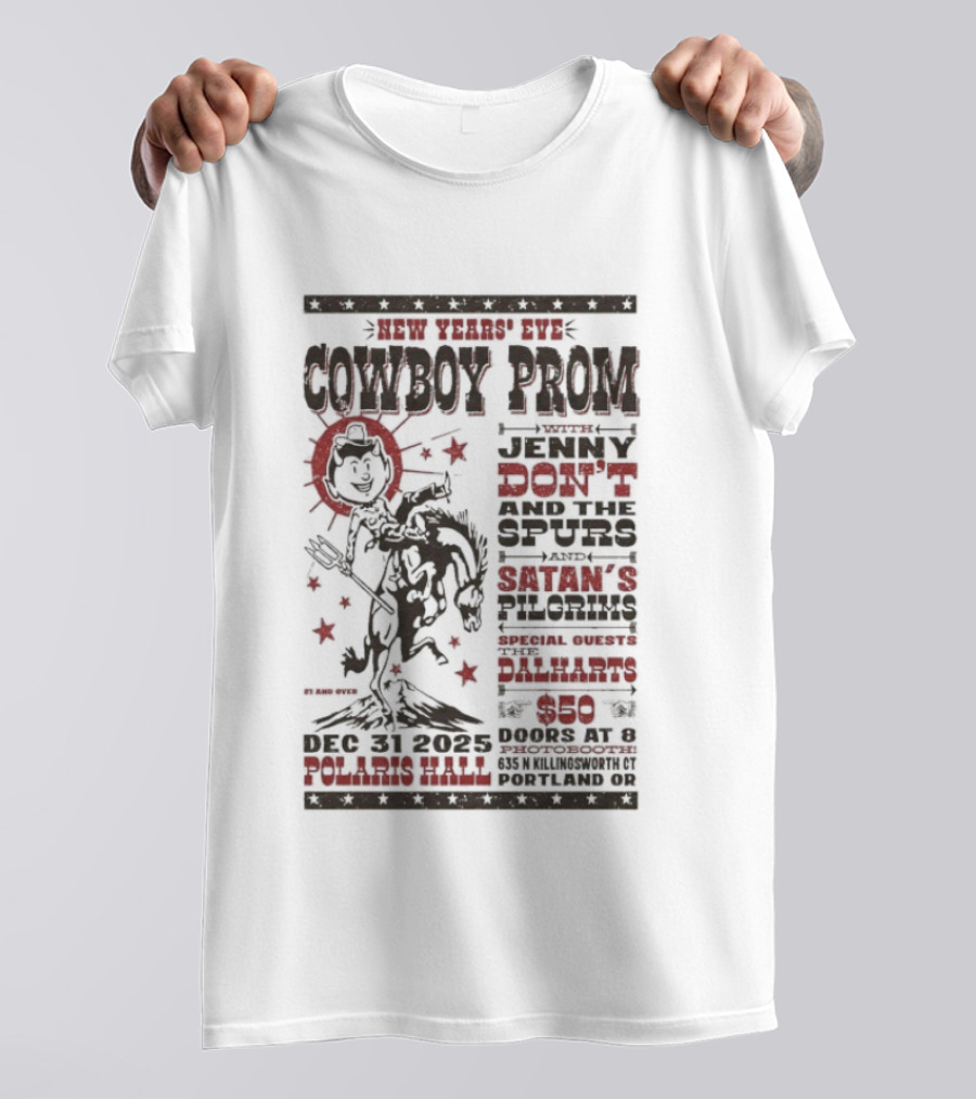 Jenny Don’t And The Spurs And Satan’s Pilgrims 12.31.2025 Portland Nye T-Shirt