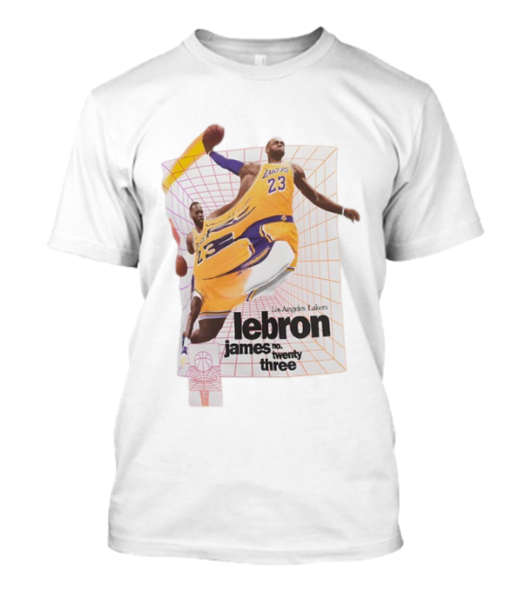 Los Angeles Lakers LeBron James Number 23 Time Warp Basketball T-Shirt