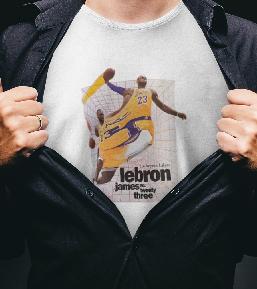Los Angeles Lakers LeBron James Number 23 Time Warp Basketball T-Shirt