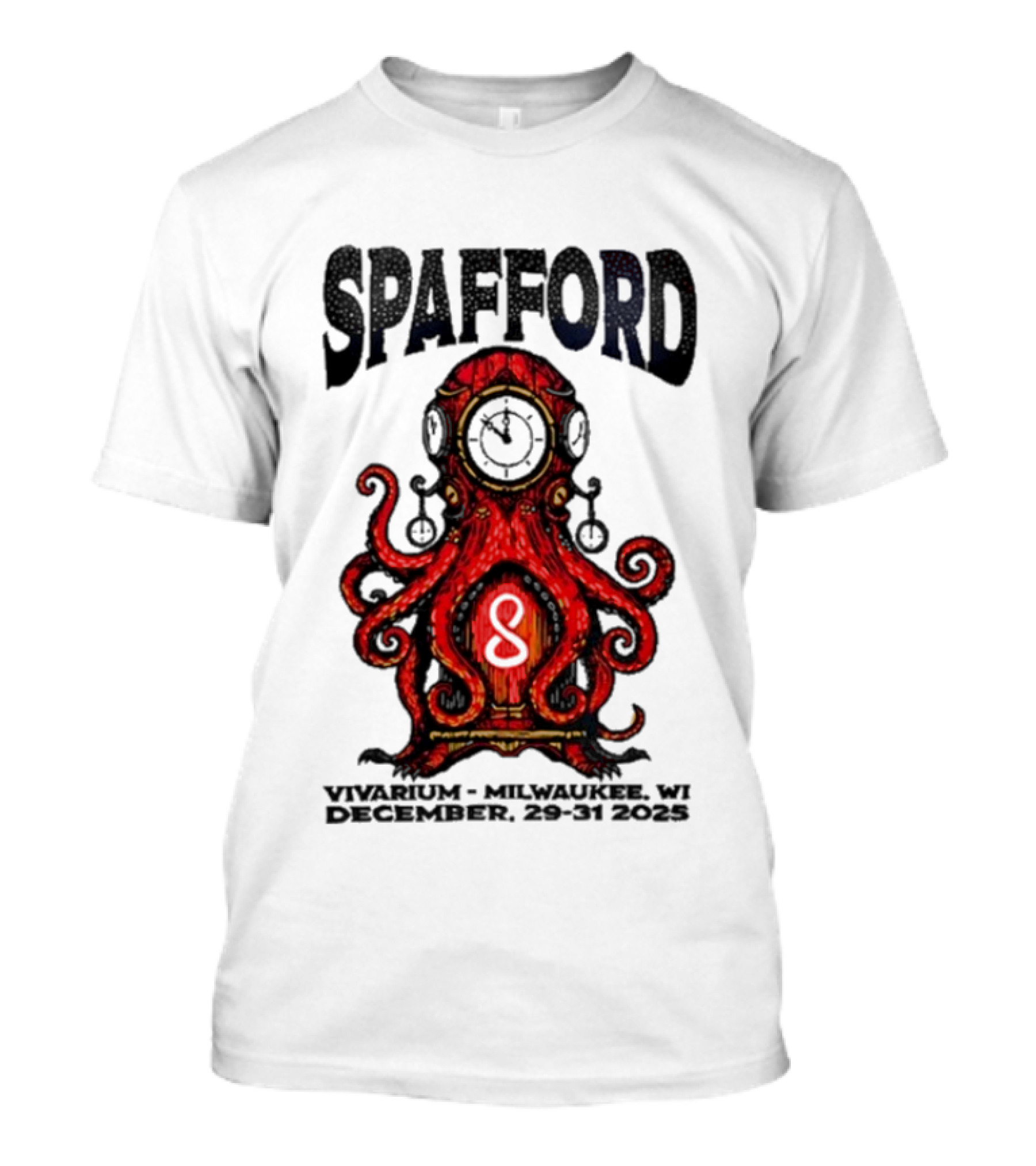 Spafford Dec 29 31 2025 Vivarium Milwaukee WI Red Octopus Anchor T-Shirt