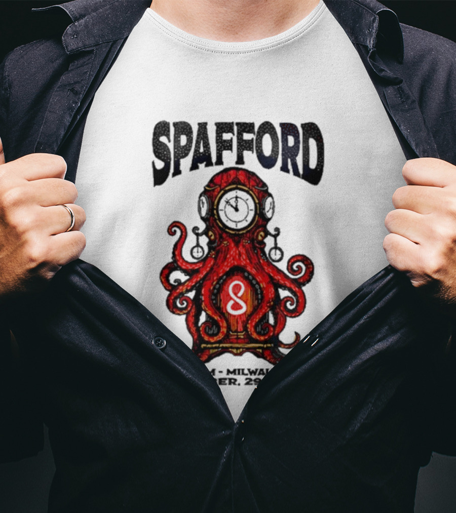 Spafford Dec 29 31 2025 Vivarium Milwaukee WI Red Octopus Anchor T-Shirt